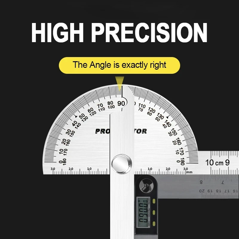 Rotary Measuring Ruler Stainless Steel Woodworking Tools 180 Degree Angle Gauge Finder Metal Angle Ruler Goniometer Protractor Digital Angle Protractor Angle Protractor Woodworking Measuring Tool Angle Measuring Tool