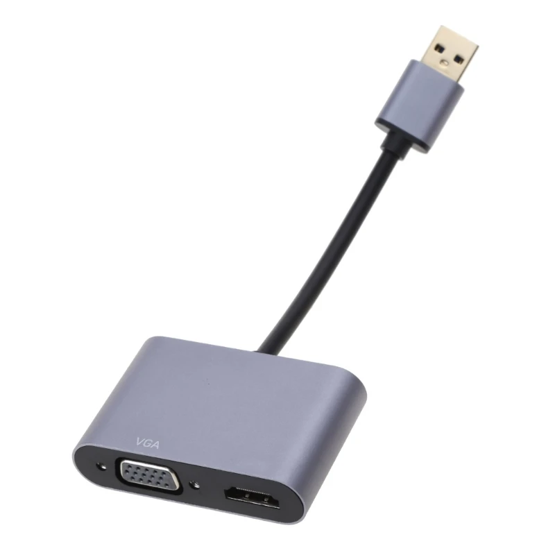 비디오 USB VGA 어댑터 케이블, 출력 어댑터 컨버터 포함, 드롭 배송