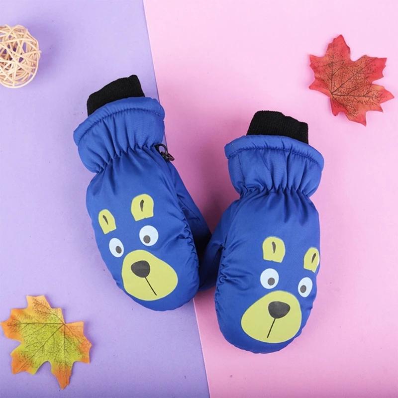 Bear Children Ski Gloves Waterproof & Warm Winter Outdoor Gloves 3 Layered for 3-6 Year Olds Boys Girls