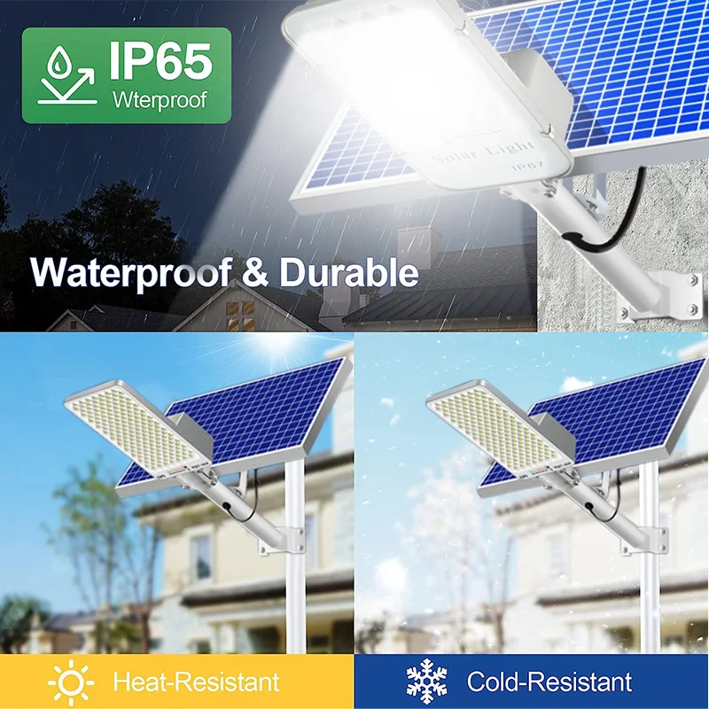 250W led solar light Outdoor garden Waterproof Solar street Light Dusk to Dawn with Remote Control IP65 solar wall lamp 2