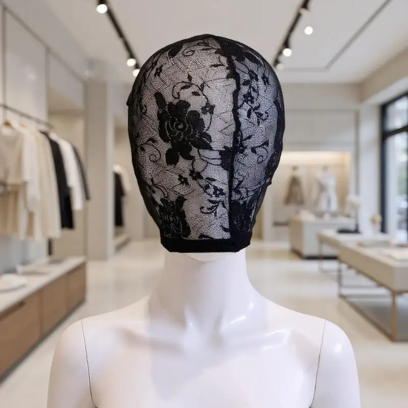 Elegant Black Lace Unisex Head Mask
