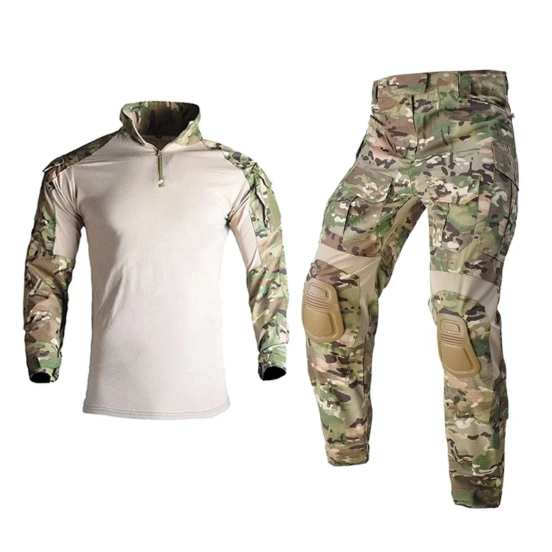 

Upgrade Tactical Hunting Camouflage Unifrom Shirt Pant Fan Outdoor Hiking Training Clothes Field CS Equipment Tops Trouser