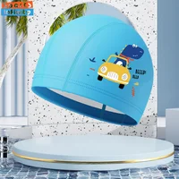 Children Swimming Cap Cute Waterproof High Elastic Ear Protection Swimming Hat for Boys Girls Cartoon Kid Swimming Accessories 2