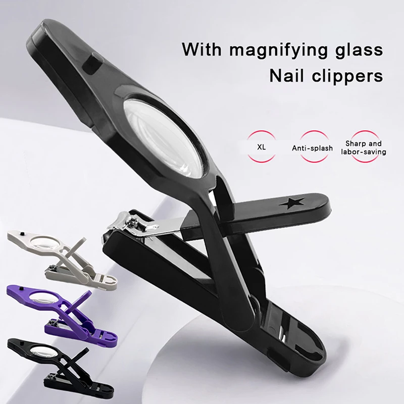 Nail Clipper With LED Magnifying Glass For The Elderly Practical Anti-splash Stainless Steel Toenail Fingernail Trimmer Clipper toe nail clipper nail clipper nail clippers