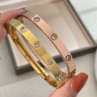 Unisex Luxury Titanium Steel Bracelet with Diamonds High-End Non-Fading Fashion Accessory for Men And Women Stylish Jewelry 1