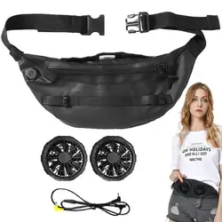 Waterproof Fanny Pack With Fans Chest Belt Waist Bag Male Female Fanny Pack Pouch Adjustable Waist Pack Portable Running Bumbag