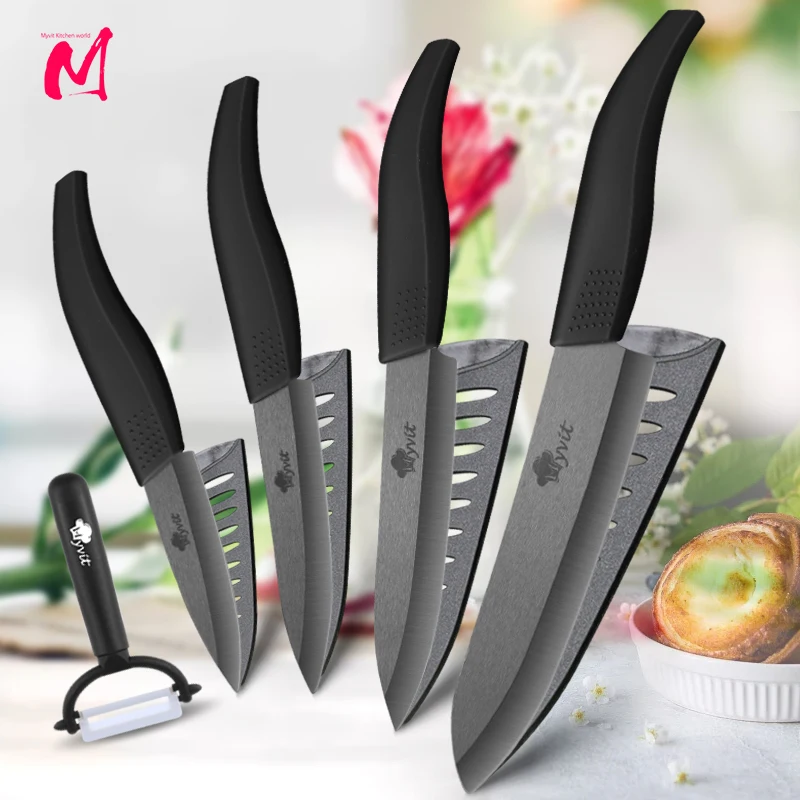 CeramicKnife3456inchZirconiaJapaneseKnifeBlackBladeKitchen