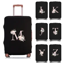 

Luggage Protective Cover Pink Flower Print Travel Accessories Elastic Luggage Dust Trolley Case Apply To 18''-32'' Suitcase