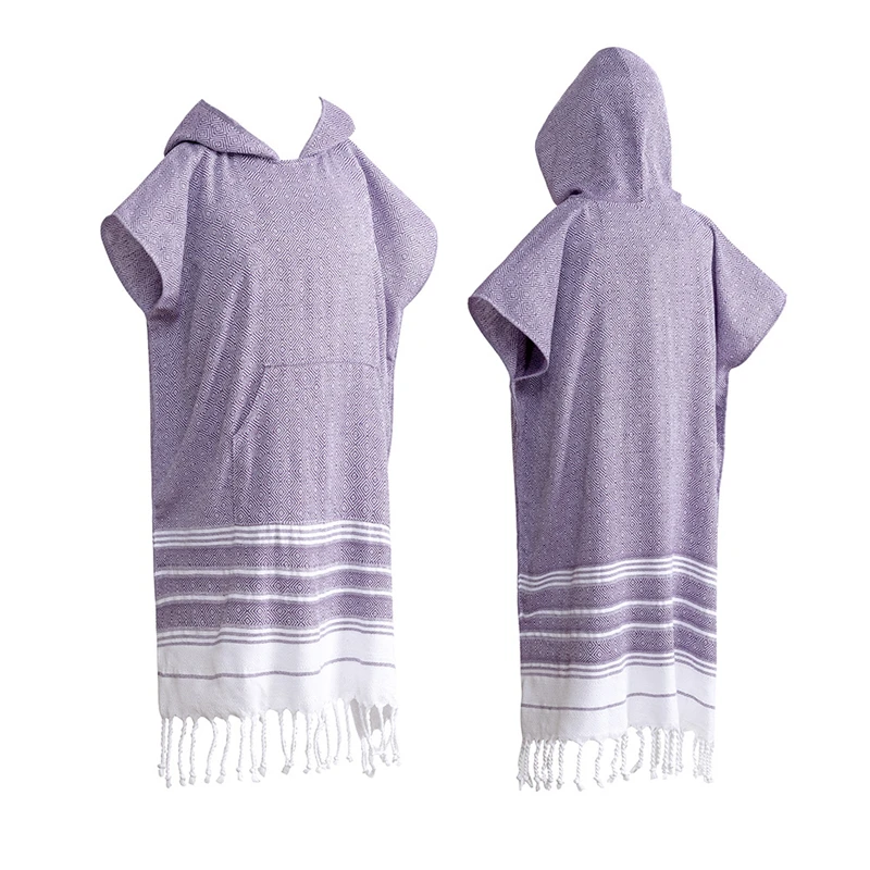Türkischer Baumwoll-Poncho-Bademantel, schnell trocknender, weicher Kapuzenpullover für Strand, Pool, Zuhause, Reisen, Sport, tragbares Design für den Einsatz im Fitnessstudio