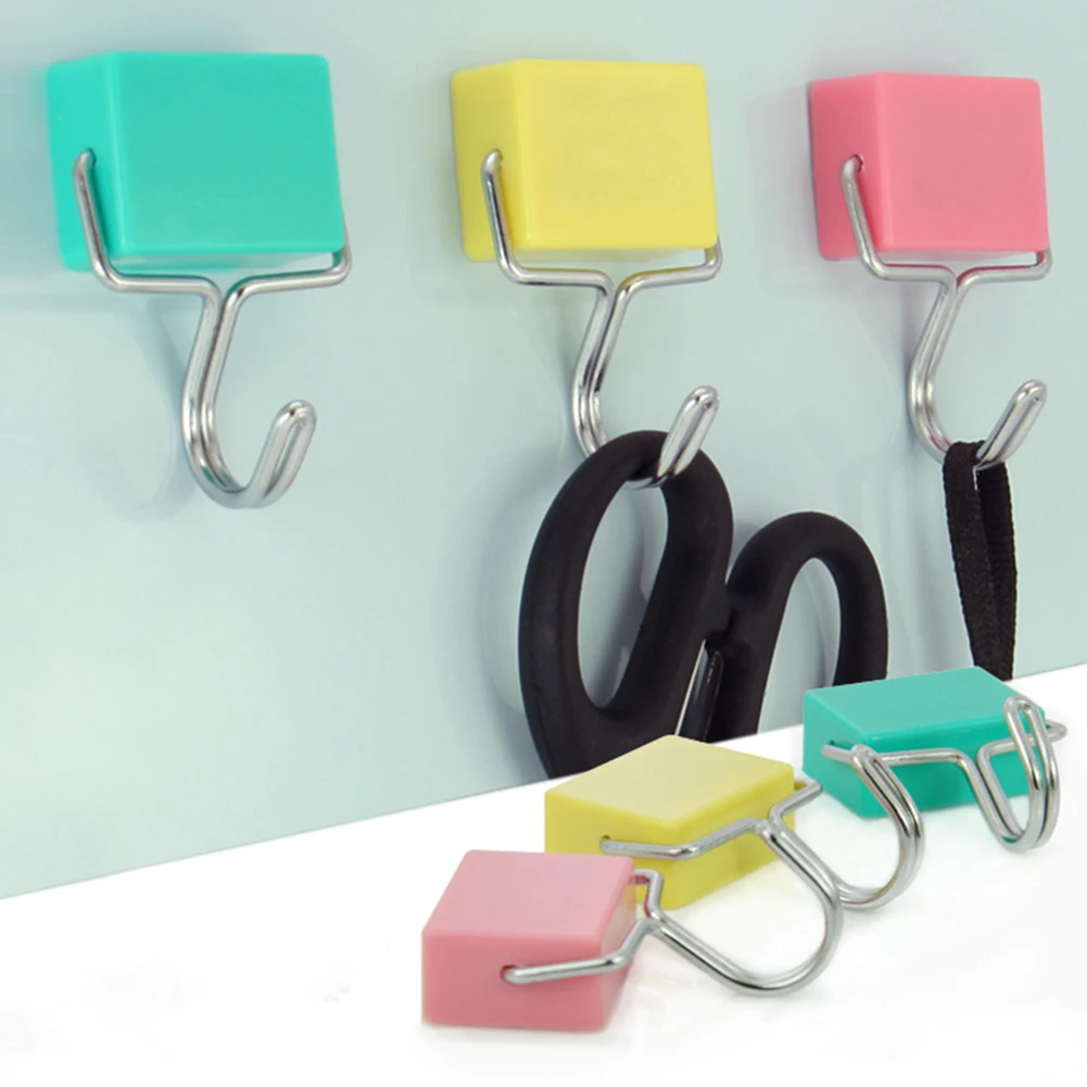 

Cute Magnetic Hooks Removable Fridge Sticker Refrigerator Message Magnet Coat Hanger Key Holder Wall Mount Strong Storage Hook