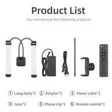 

AL-20 3000K-6000K 40W Double Arms Fill LED Light Long Strips LED Light with LCD Screen for Photo Studio Live Broadcast