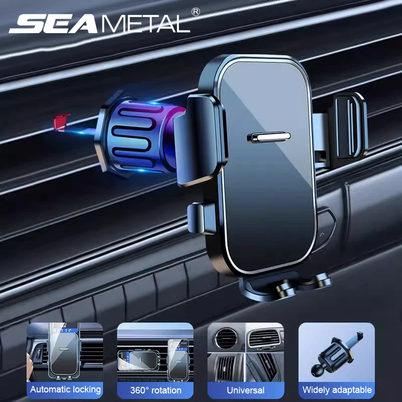 Black ABS Car Air Vent Phone Holder for Hands Free Navigation
