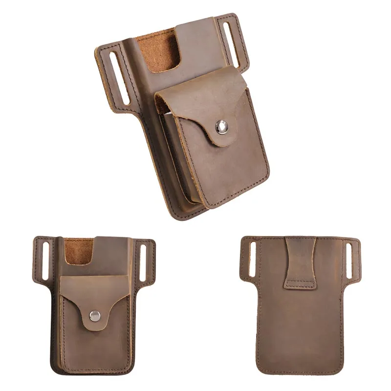 Elegant Genuine Leather Belt Holster and Waist Pack