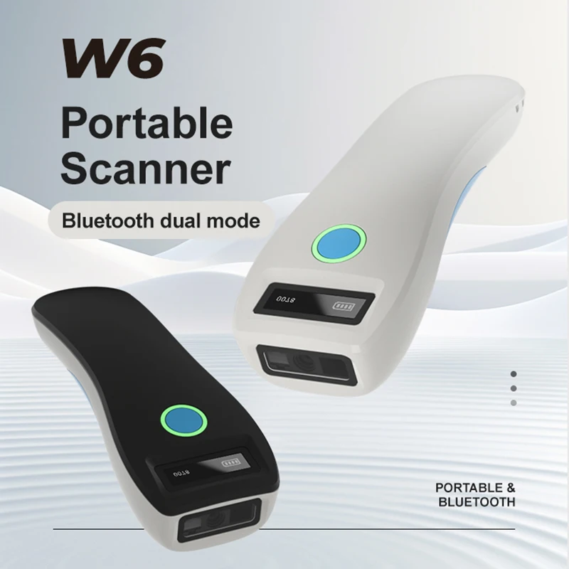 BOLAND Bluetooth 2D Barcode Scanner, 3-in-1 Small Portable QR Bar Code Reader Automatic Wireless Gun Scan Back Clip for Warehous