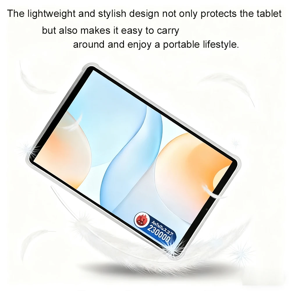 Transparent Soft Silicone Waterproof Case for 10.1-inch Tablet - Drop Protection & Fingerprint Resistant