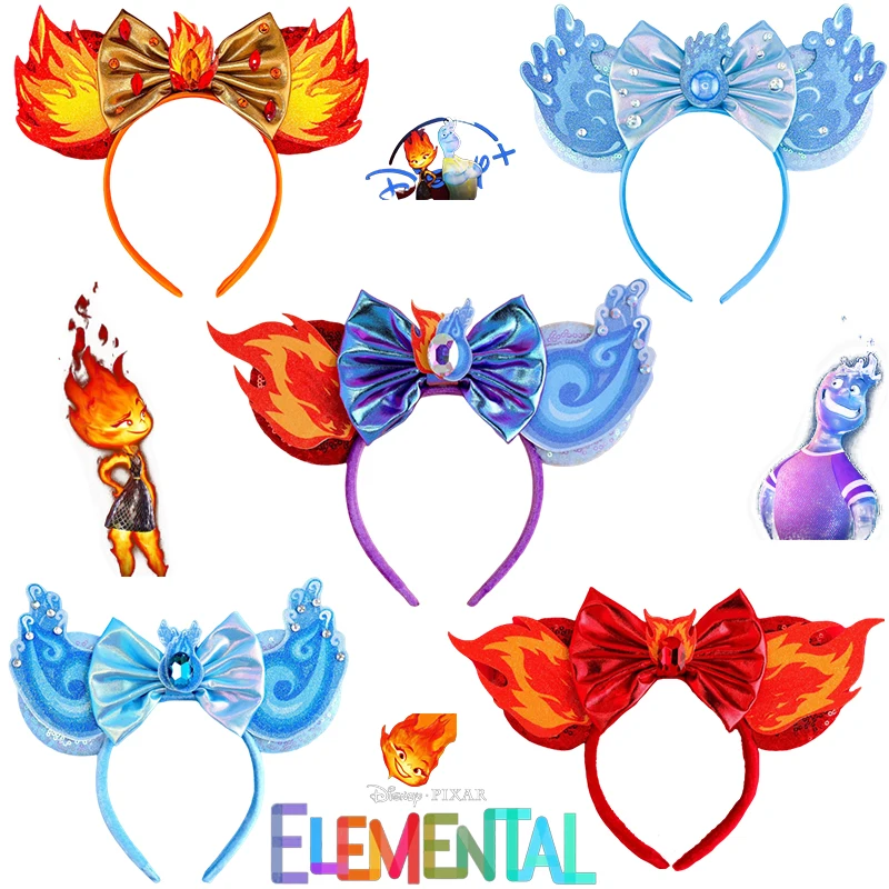 Disney Elemental Headbands For Women Pixar Anime Wade Ember Hairband Girls Cosplay Cartoon Water Fire Ears Hair Accessories Kids harry potter and the goblet of fire