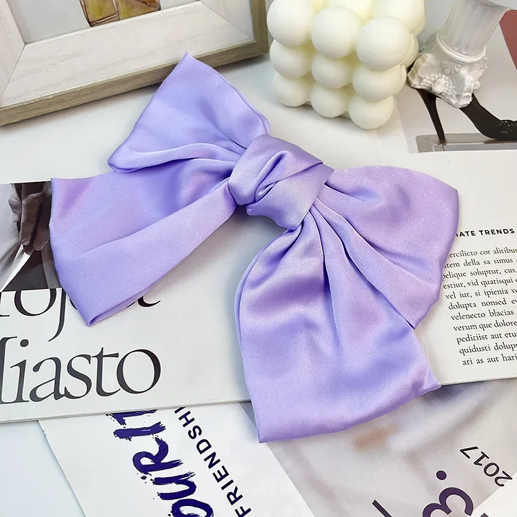 Elegant Satin Butterfly Hair Bow Clip - Trendy Bowknot Accessory