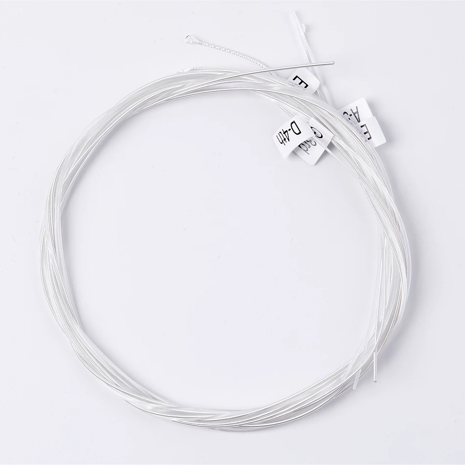 Professional Classical Guitar Strings, Silver-Plated Copper Wound, Clear Nylon, High Tension
