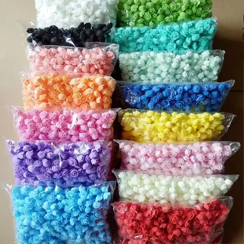 500 قطعة الزهور الاصطناعية 3.5 سنتيمتر بولي ايثيلين الورود DIY بها بنفسك عيد الحب الورود عيد الأم عيد الميلاد صندوق حلوى الزفاف إكليل الديكور
