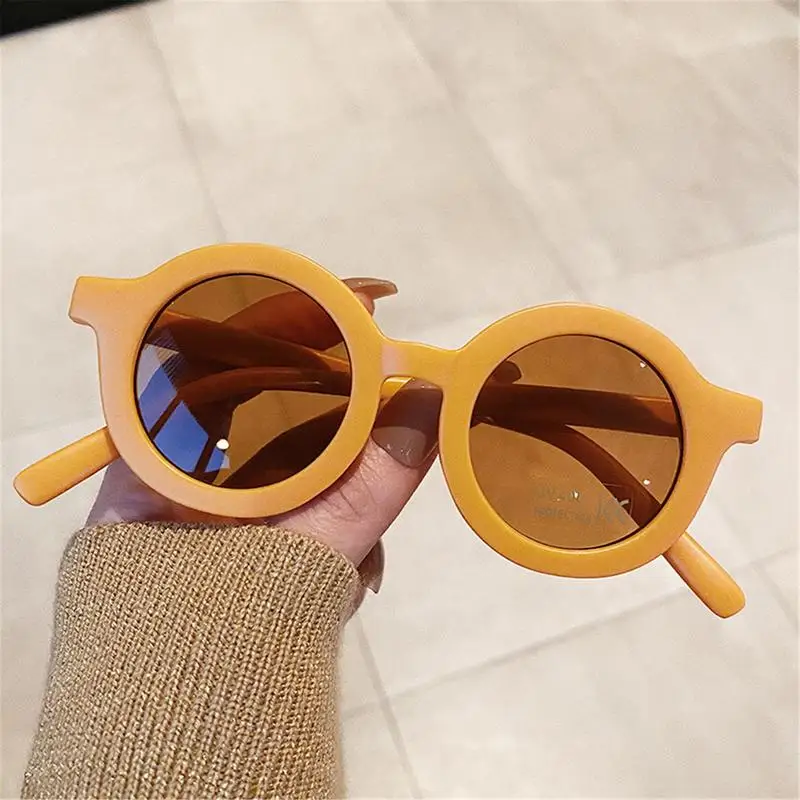 Kids Sunglasses UV-Proof Sunglasses For Girls Attractive Thick Sunglasses Integrated Nose Pads Streamlined Arc Design For Kids