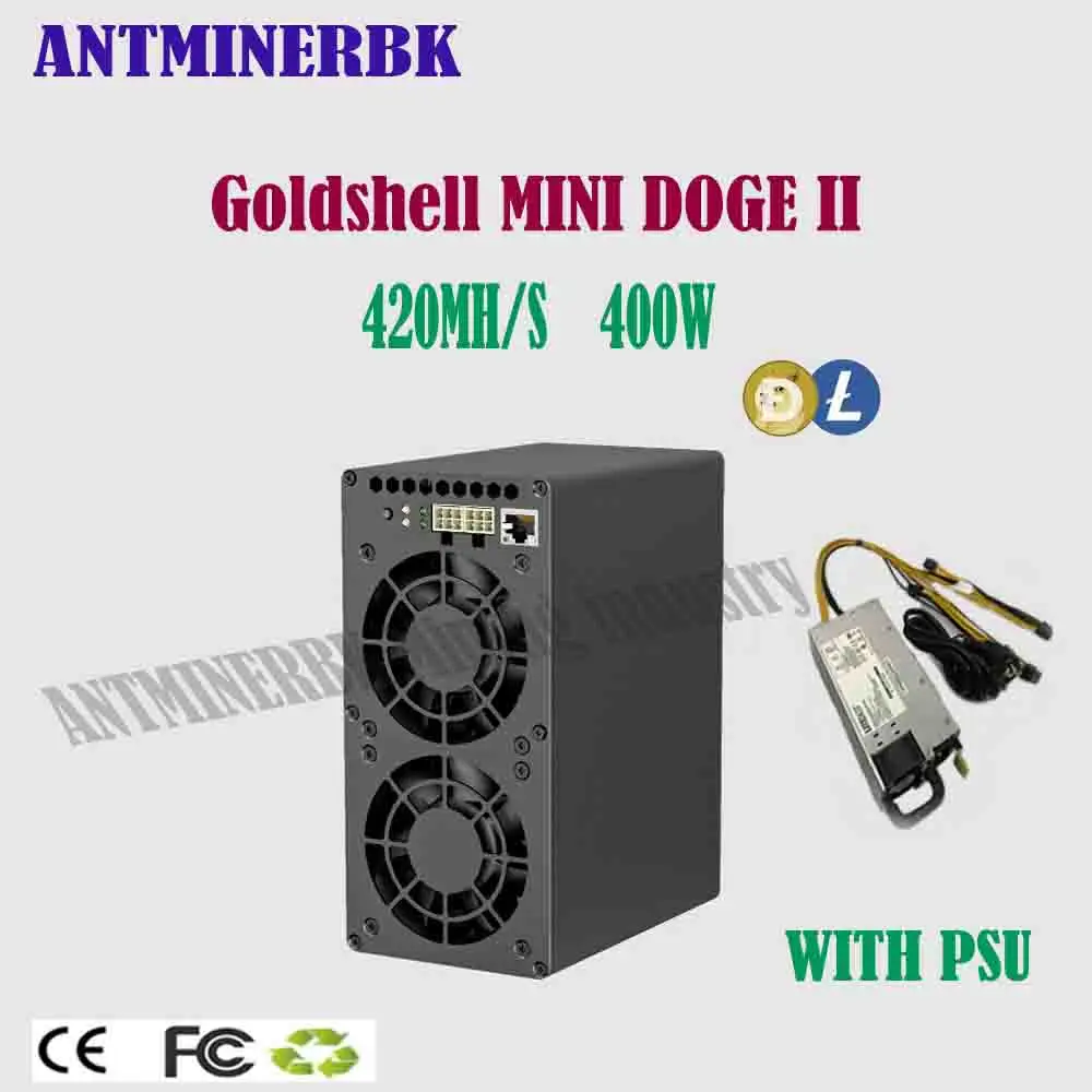 

Новинка, Goldshell Mini Doge II с блоком питания 420M, Майнер HashrateLTC, добывающая монета Doge с блоком питания, лучше чем Antminer l7 Innosilicon A6 + A4