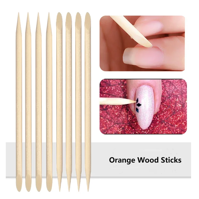 Orange Wood Sticks X2 Cuticle Pusher Stick on Nails Glue on Nails False  Nails DIY Project DIY Nails Cuticle Sticks - Etsy