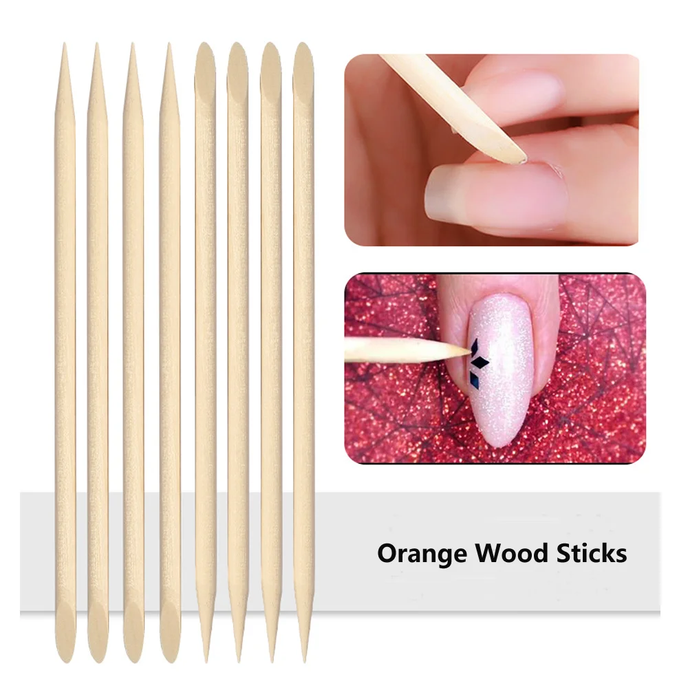 Orange Wooden Nail Cuticle Pusher Easy Manicures Gel Polish - Temu