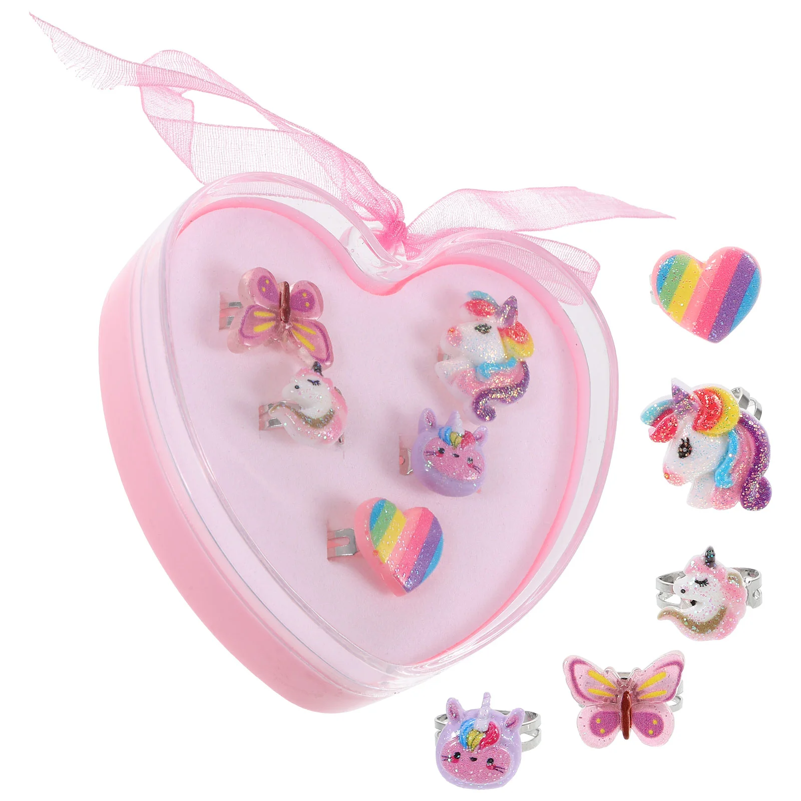 

Unicorn Ring Toddler Girl Rings Kids Jewelry Girls for 3 Years Old Finger Decors Birthday Gifts Plastic Little