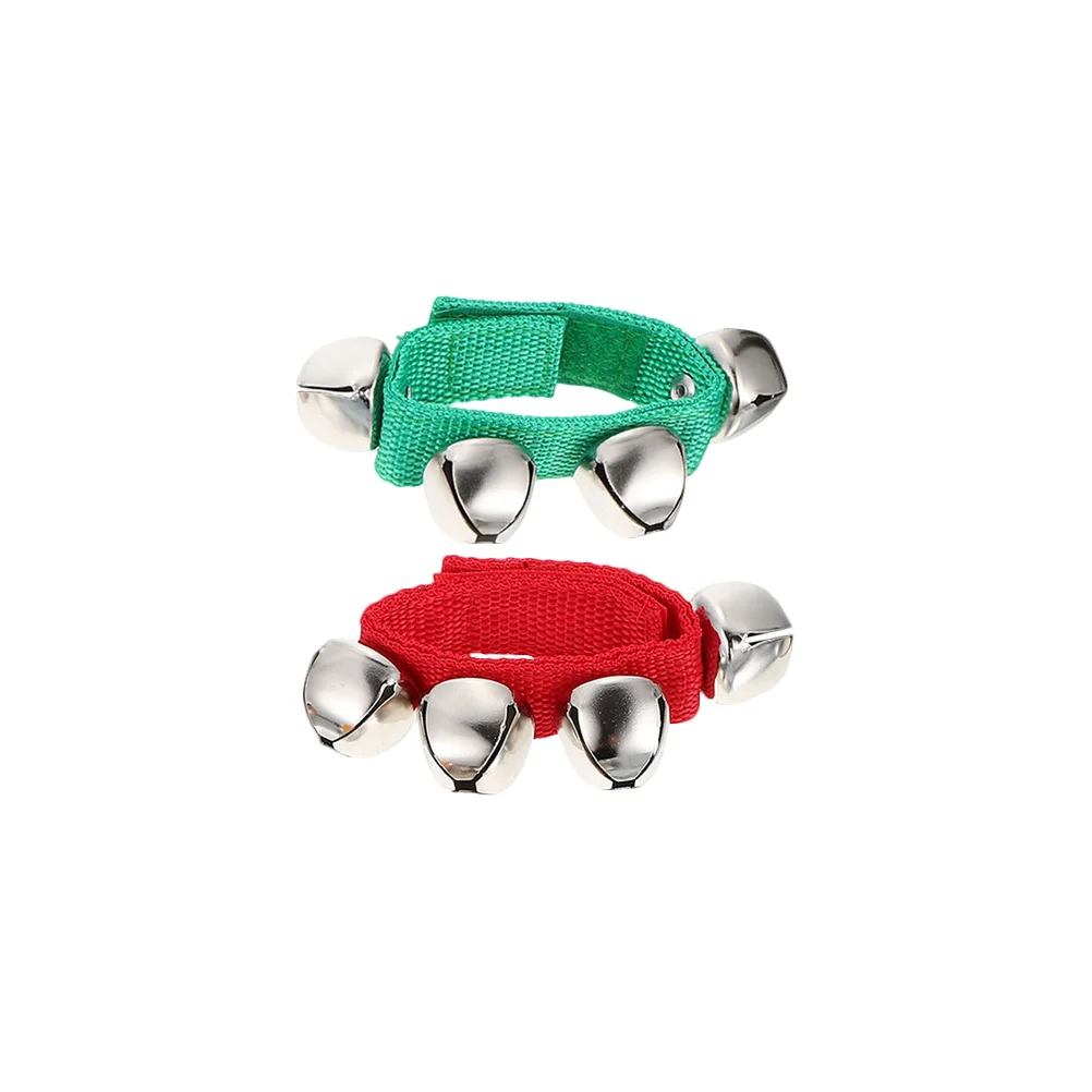 12 Pcs Christmas Wrist Bell Ankle Musical Instrument Adjustable Percussion Festival Hand Bells Xmas Shaking Alloy