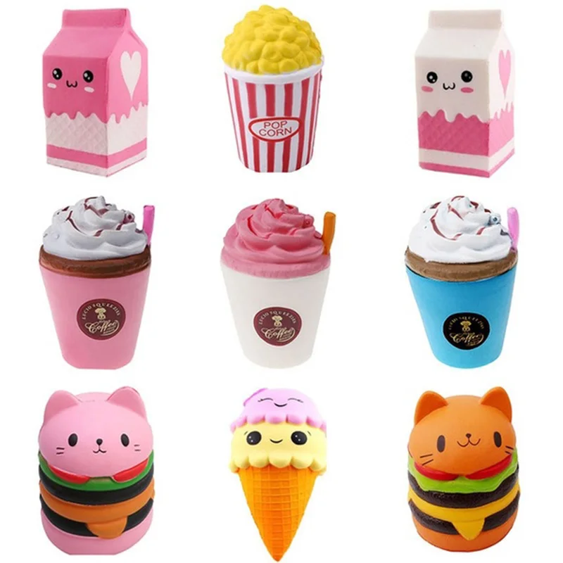 

Jumbo Cute Popcorn Cake Hamburger Squishy Unicorn Milk Slow Rising Squeeze Toy Scented Stress Relief for Kid Fun Gift Toy