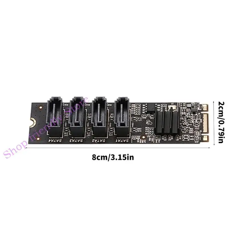 M.2-4 포트 SATA3.0 확장 카드 어댑터 카드 SATA3.0 변환기 확장 카드 쉬운 설치 액세서리