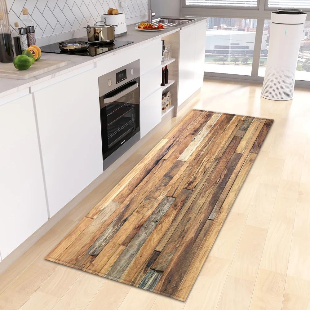 Wood Grain Kitchen Rug - Anti-Slip Custom Made Floor Mat for Bedroom, Entrance, Living Room, and Hallway - Image 3