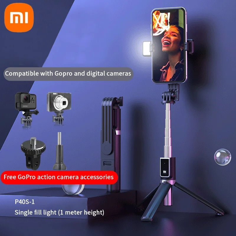 

Беспроводная Bluetooth селфи-палка Xiaomi с защитой от тряски, ручной многофункциональный складной штатив для фотосъемки в реальном времени