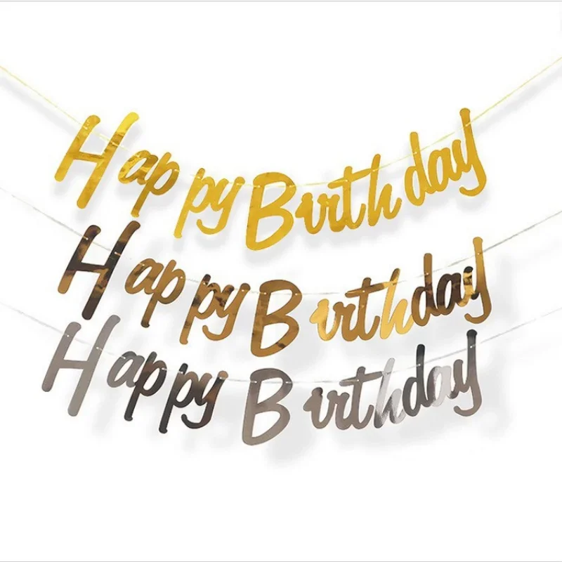 Party Decorations 5m Happy Birthday Banner Bunting Paper Birthday Wedding Party Hanging Garland Home Sign Baby Shower