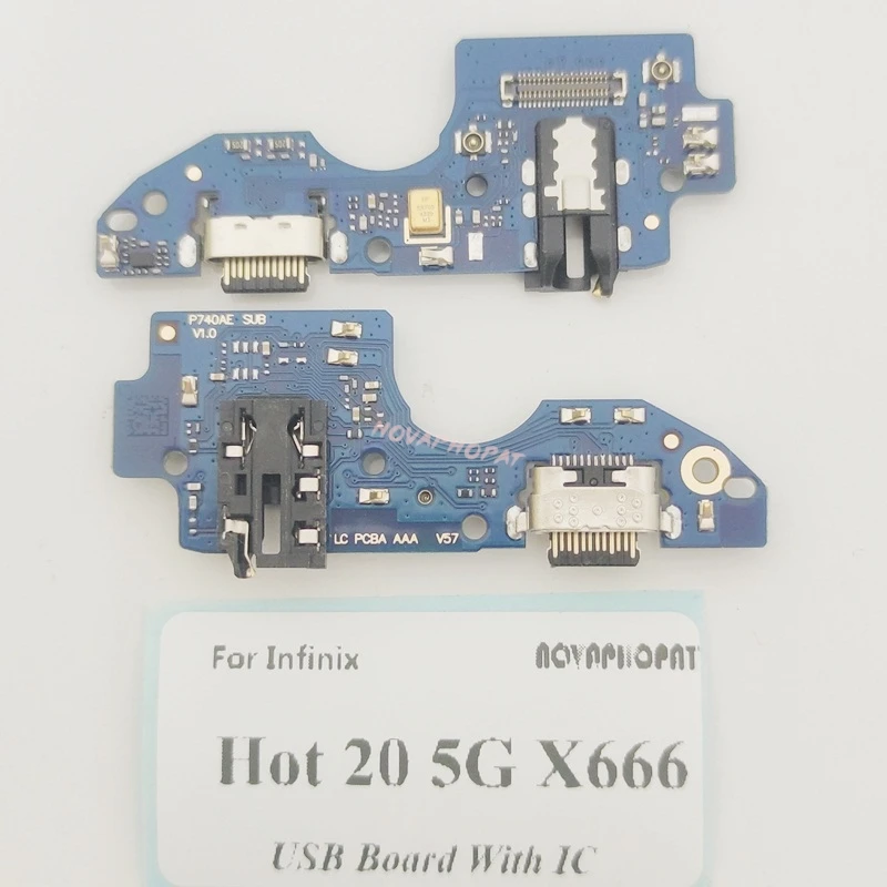 Для Infinix Hot 20 5G X666 X666B USB док-станция зарядное устройство разъем для наушников аудио разъем микрофон зарядная плата с IC