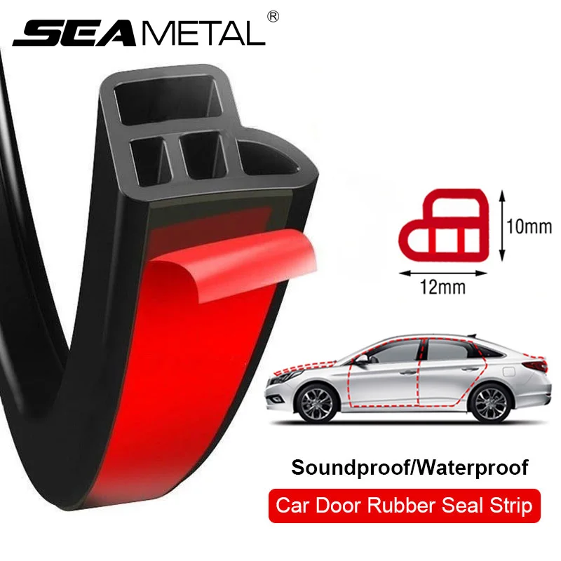 Enhanced Car Door Seal Strip - Double Layer Rubber Soundproof & Waterproof Weather Protector