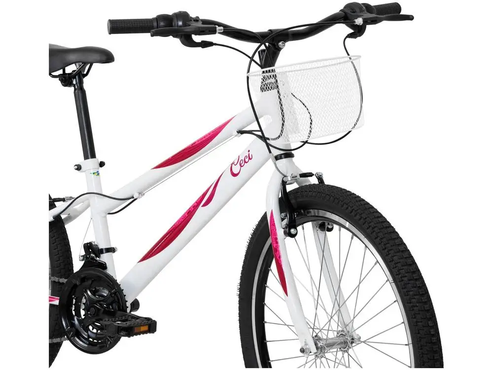 Bicicleta Infantil Aro 24" Caloi Ceci Branca 21 Marchas 3