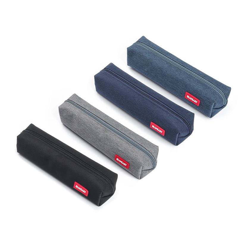 

Fashion Solid Color Simple Zipper Pencil Case Large Capacity Multifunctional Pen Bags Students Stationery Storage Bag
