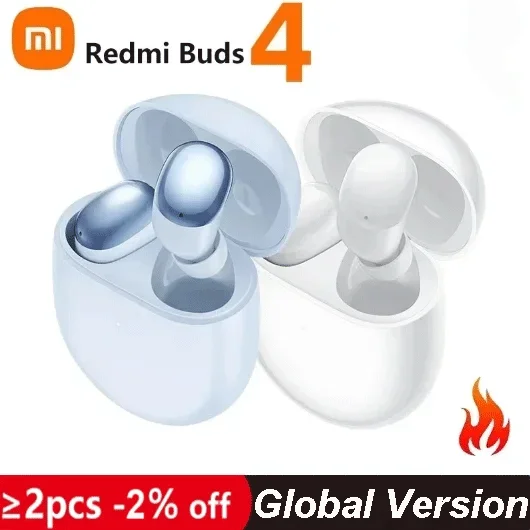 Xiaomi Redmi Buds 4 TWS Earphone Bluetooth 5.2 35dB Active Noise Cancelling 2 Mic Wireless Headphone IP54 Global Version