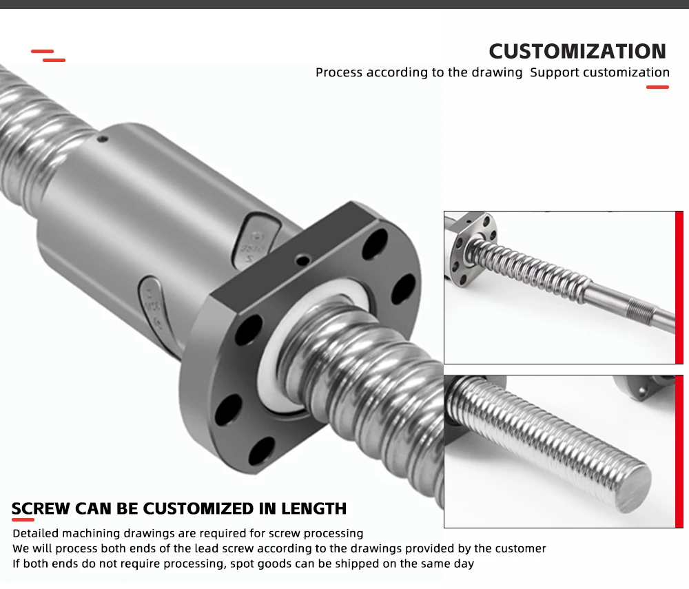 Kugel Screw2050mm-2550mm sfu2505 end bearbeitet + rm2505 kugel mutter + dsg25h mutter gehäuse bk20 bf20 end stütze + kupplung – Detail 4