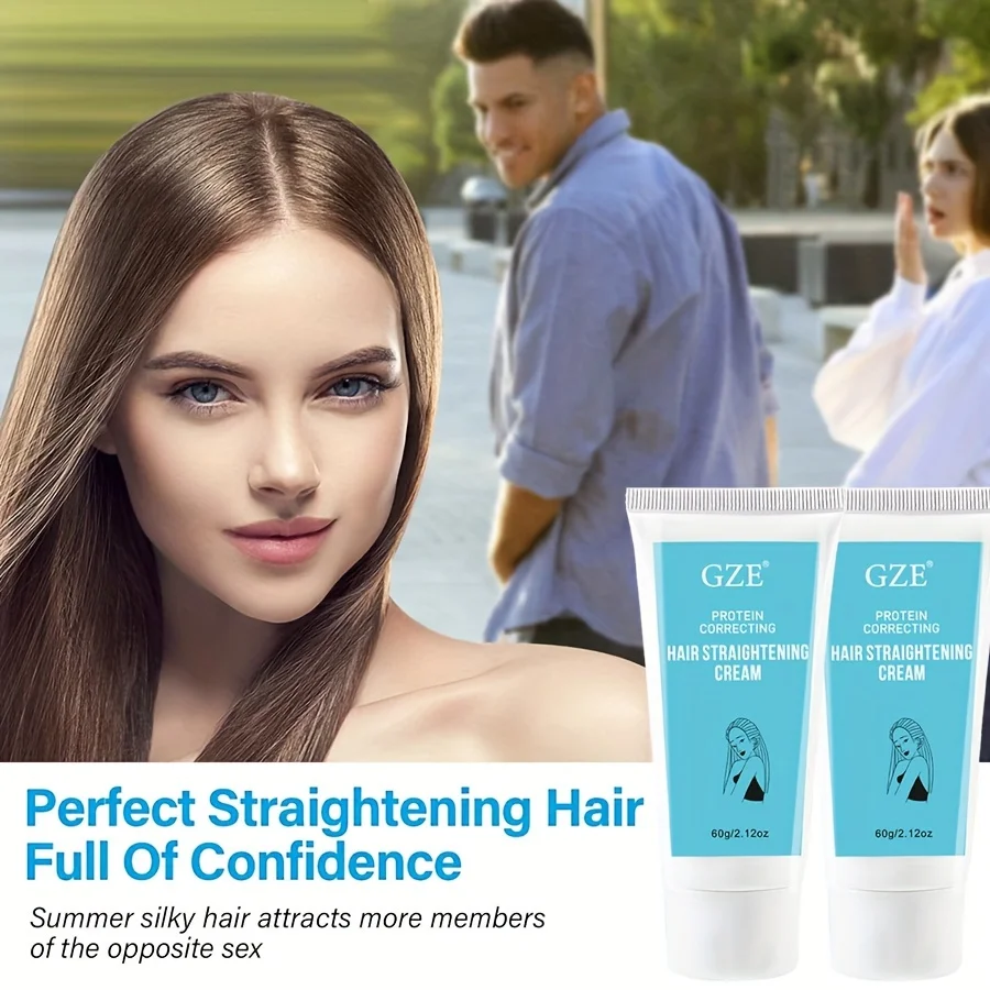 GZE Protein Correct Straight Hair Cream Smooth Short-Tempered Open Fork Healthy And Mainte Damaged Hairnance Free to Pull Straig