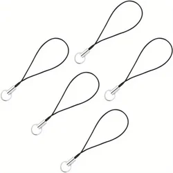 Silver Matte Black Bracelet Charms with Tassel Cord - Set of 5 (5Pcs)