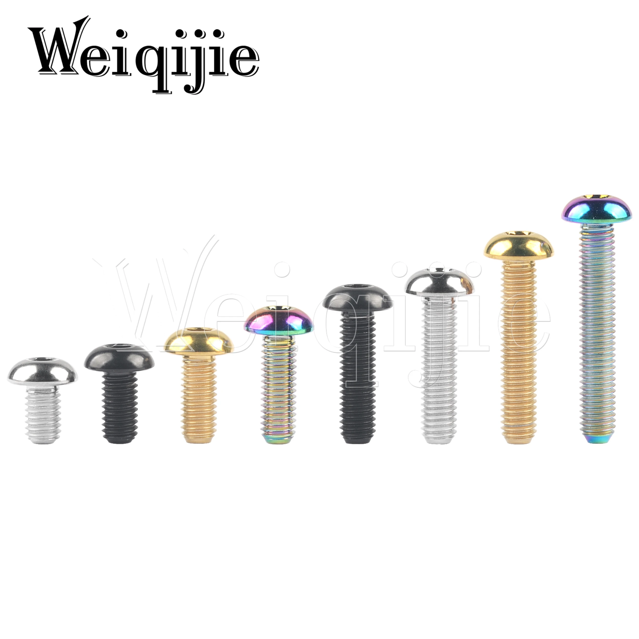 Titanium Bolts Weiqijie M3 / M4 / M5 x 6 8 10 12 15 18 20 25 30mm Allen Key Bicycle Bottle Cage Fixing Screws