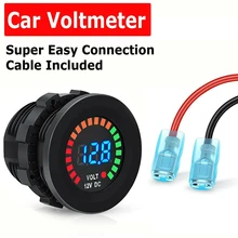 

Digital Voltmeter For Car DC 12V Waterproof LED Voltage Indicator Panel Meter Van Boat Motorcycles Marine Battery Meter Tester