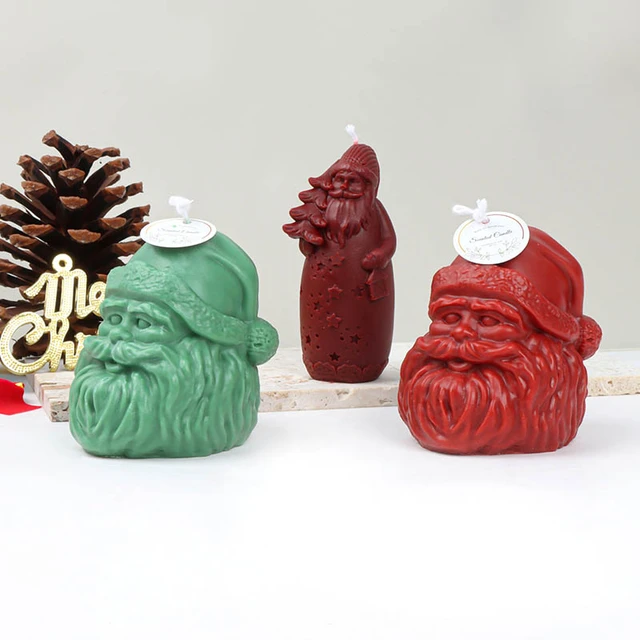 Beautiful Santa Claus Shape Candle Mold Creative Delicate Silicone Epoxy  Resin Mold for Home Purple Silicone 