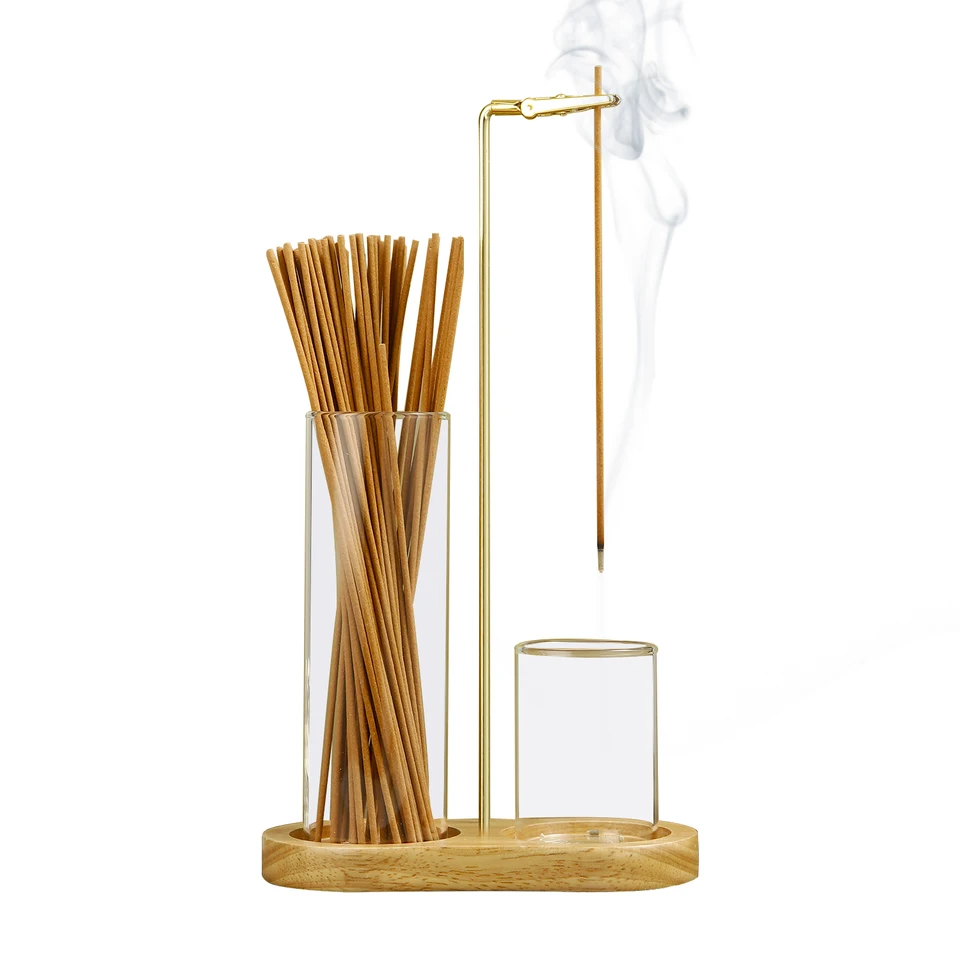 2 in 1 Glass Incense Holder with Ash Catcher
