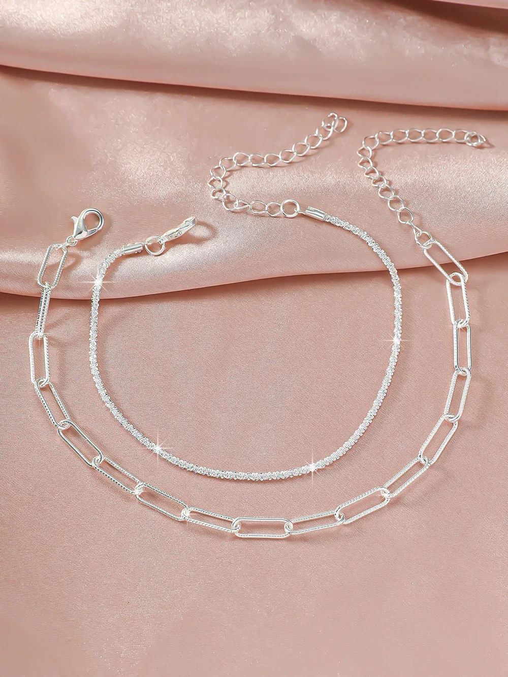 Elegant Silver Colour Pendant Anklet for Women