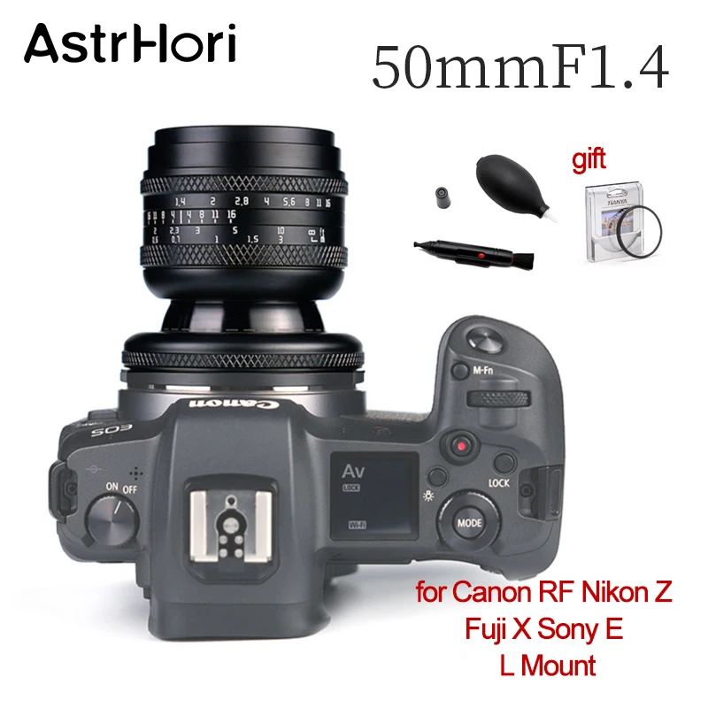 Obiettivo Per Fotocamera Inclinabile Astrhori 50Mm F1.4 Per Fuji X Sony E Canon Rf Nikon Z M4/3 Panasonic Leica L Mount Camera Full Frame Mf