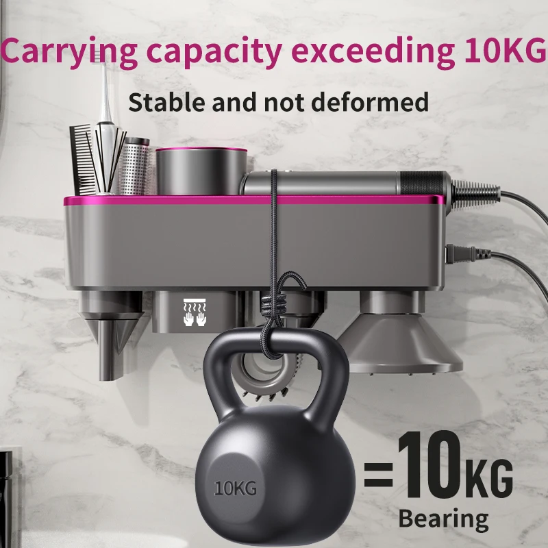 Hair Dryer Holder, Blow Dryer Hanger Wall Mount Compatible for Dyson Supersonic and XIAOMI, H501, Automalic Hand Drying 5