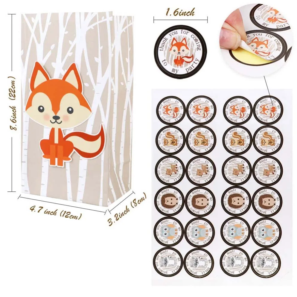 12PCS Jungle Theme Party Favor Bags – Safari Animal Paper Gift Bags for Kids Birthday, ... - SKU CFB01947 - UGI Packaging